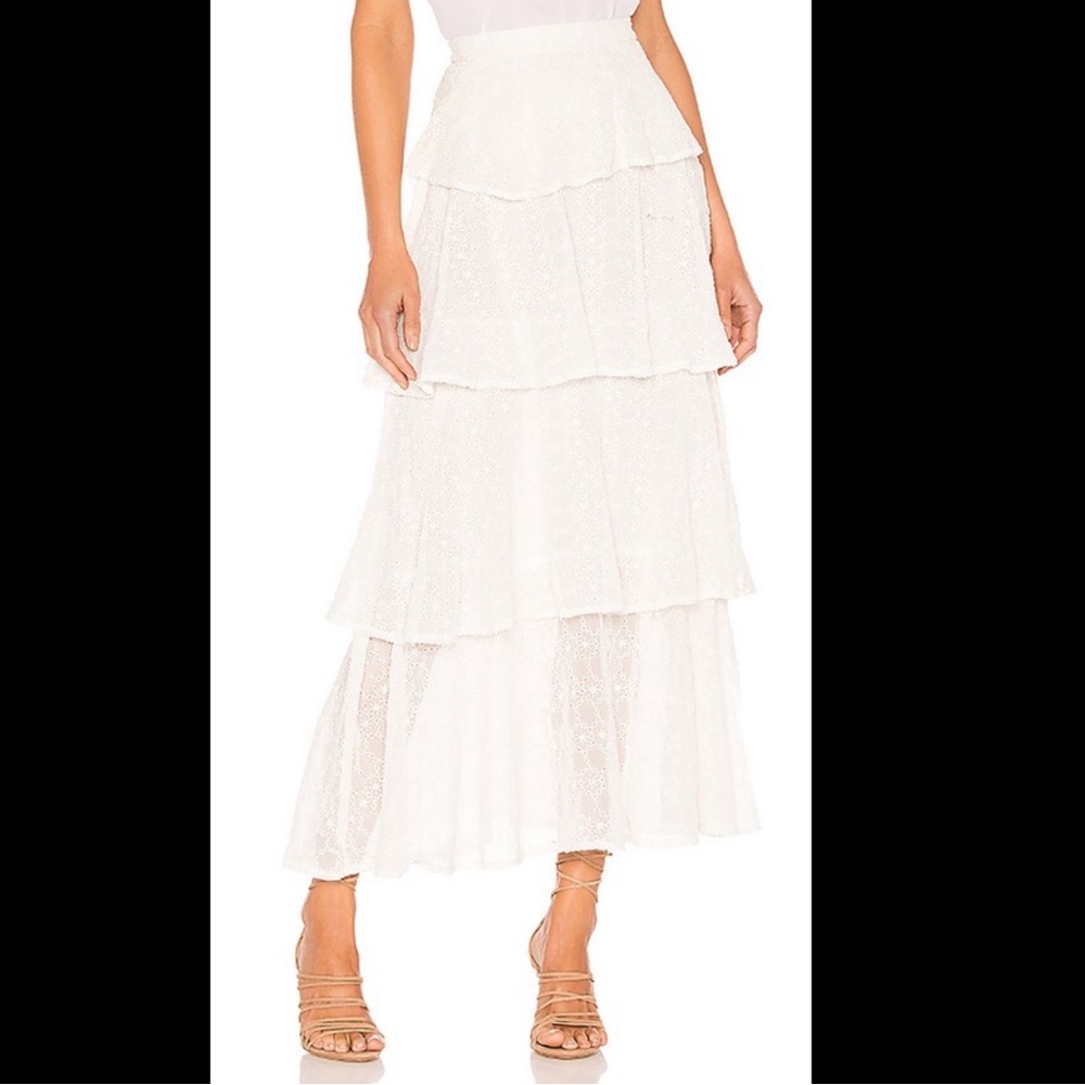 Adria Sundress Skirt in Georgette off white from REVOLVE